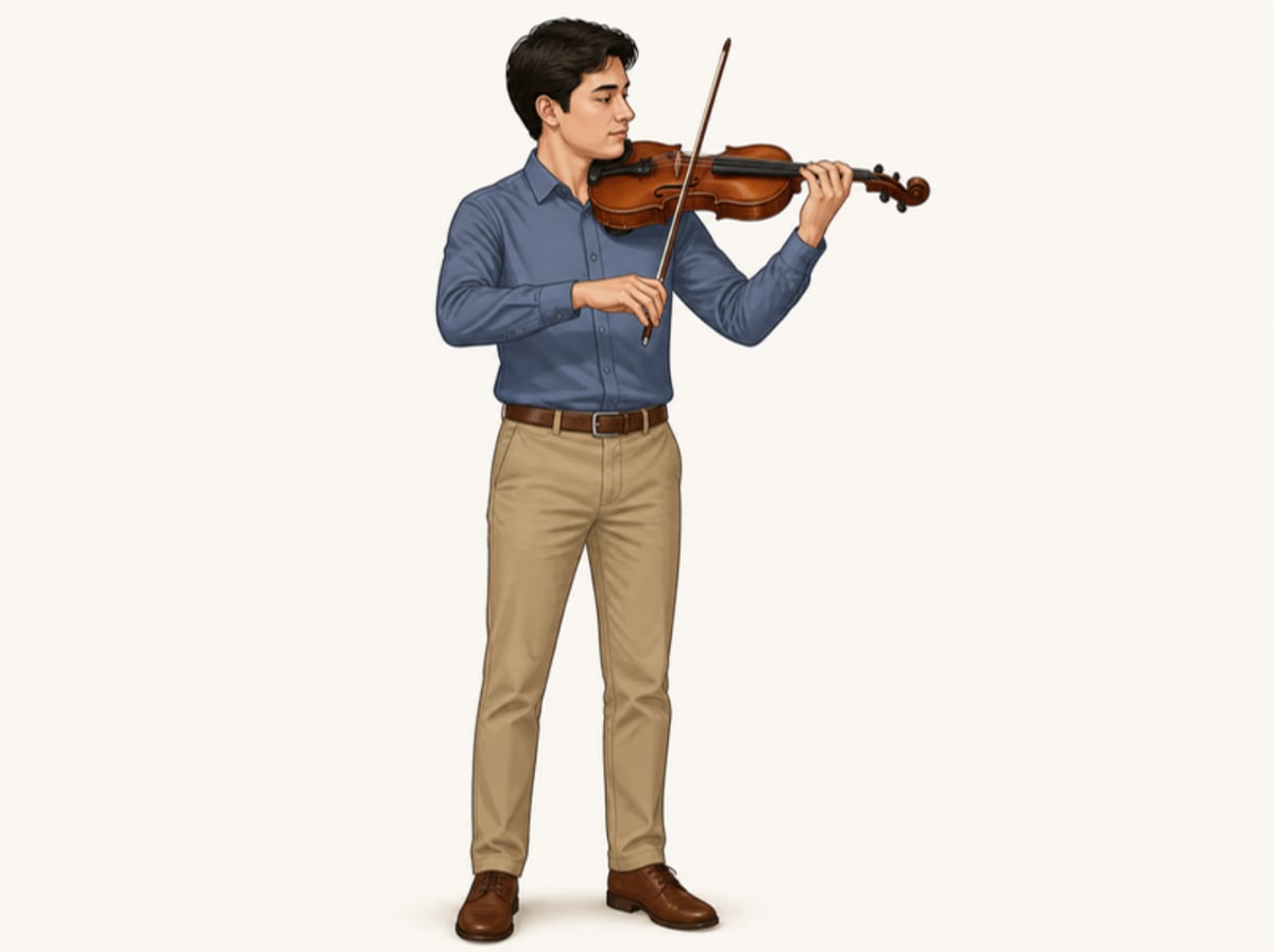 Holding the violin